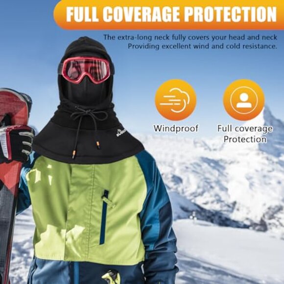 Double Thickened Fleece Balaclava Full Face Mask Winter Ski Cycling main image 6